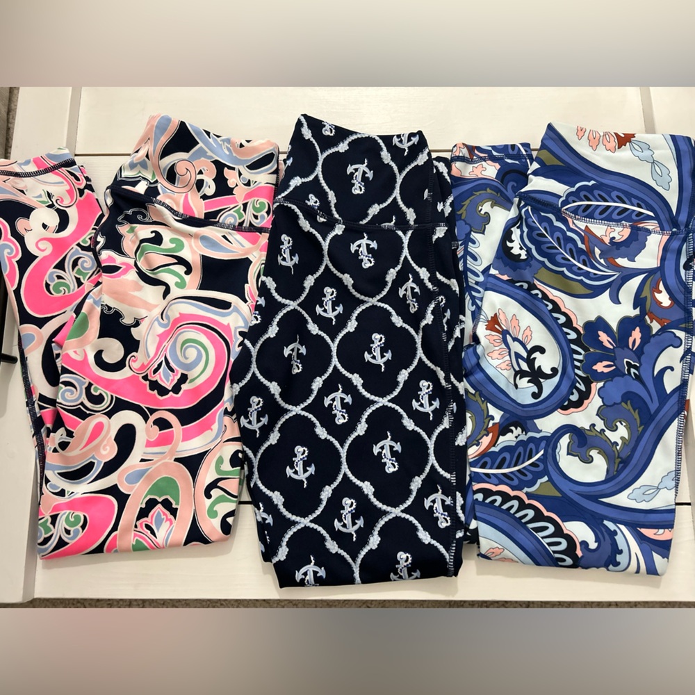 Crown and Ivy Spring Patterned Legging Bundle Colorful Patterned Nautical
